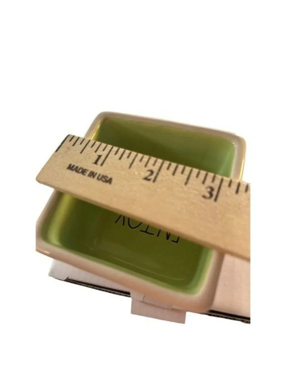 Rae Dunn Bowl Set Artisan Collection Savor Enjoy Square Set of 2 Green/Cream New